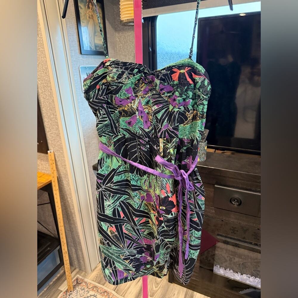 Edme & Esyllte Tropical Floral Strapless Mini Dress size 6